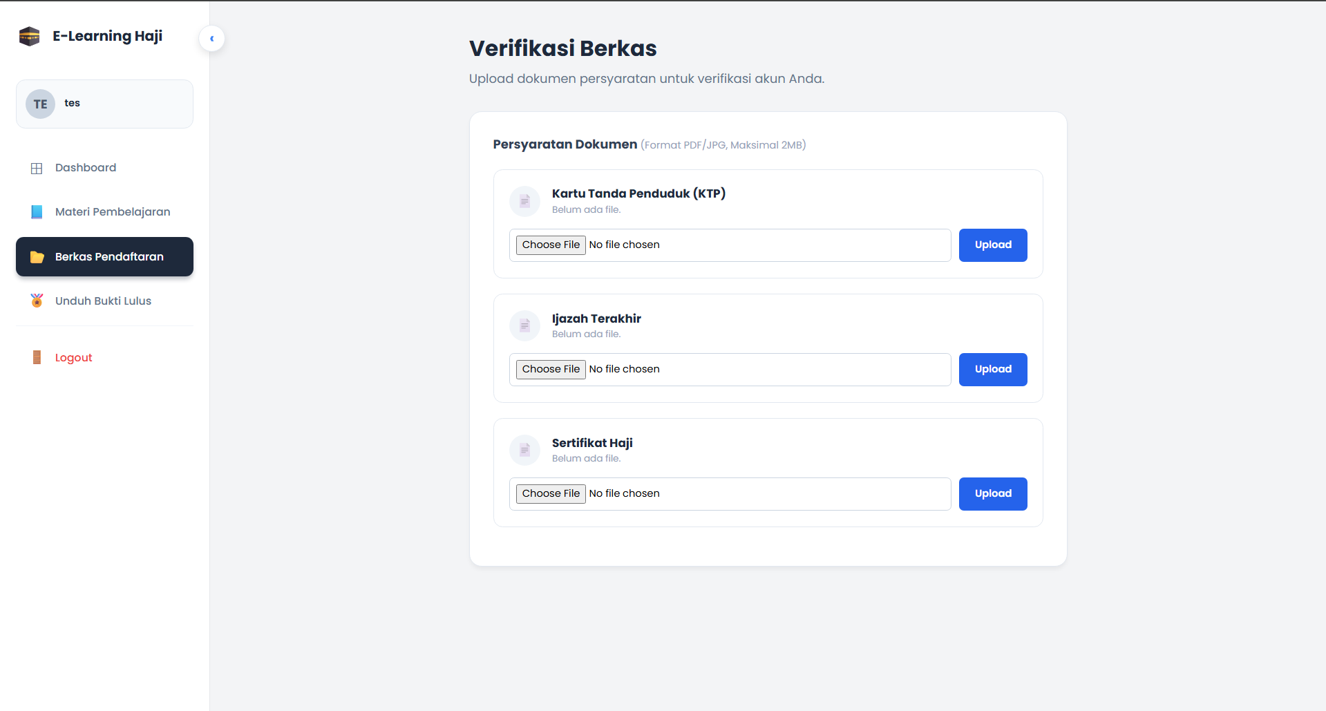 Langkah 3 Upload Verifikasi